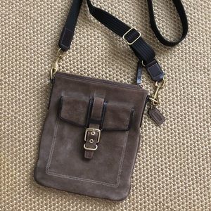 Coach suede crossbody bag